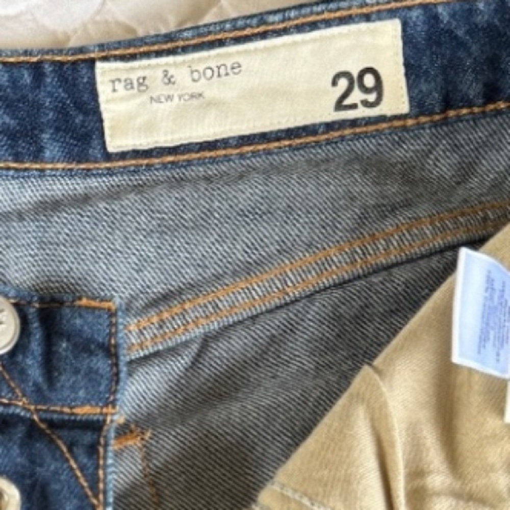 rag & bone Women's Straight Leg Jeans - Dark Blue - Picture 3 of 9